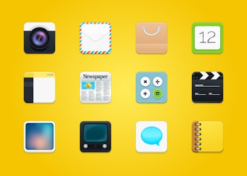12 Modern Square Rounded Icons