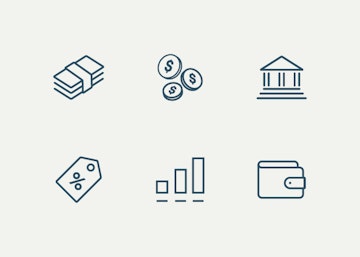 6 Money Vector Icons