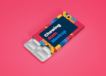 Chewing Gum in Blister Packagaging Mockup