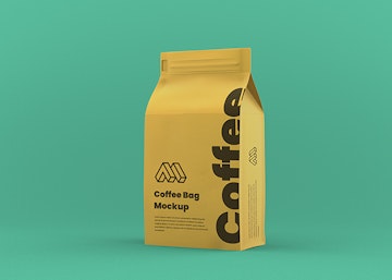 Flying Coffee Bag Mockup - Graphberry.Com