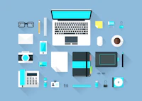 Designer Flat Workspace Elements