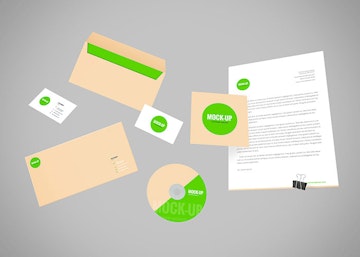 Flying Stationery PSD Mockup