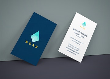 Business Cards On Wall Mockup