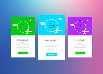 Colorful Vector Pricing Tables