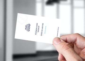 Hand Holding Business Card Mockup