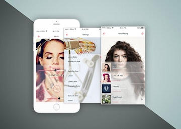 iPhone Three Screens Top View Mockup