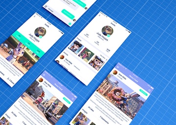 Mobile App Mockup on Blueprint