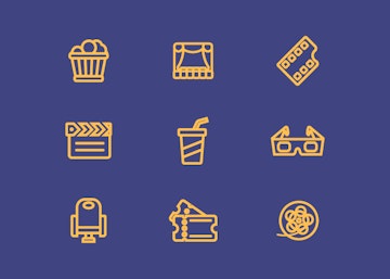 Movie Line Vector Icons