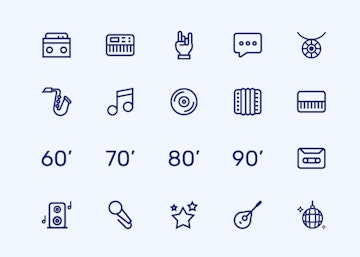 Music Line Icons Set