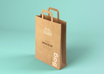 Paper Bag Perspective View Mockup