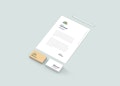 Simple Stationery with Paper and Business Card PSD Mockup