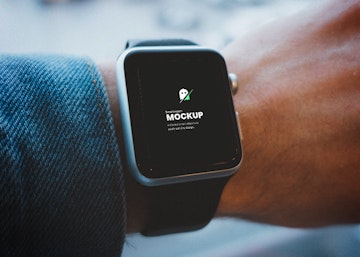 Smartwatch  on Hand PSD Mockup