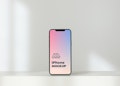 Standing iPhone PSD Mockup