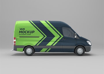 Van Side View PSD Mockup