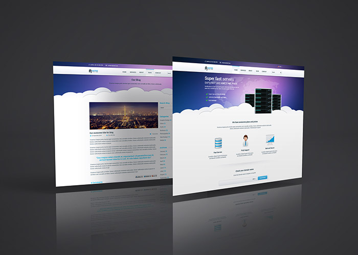 Multiple Web Screens Perspective PSD Mockup - Graphberry.com