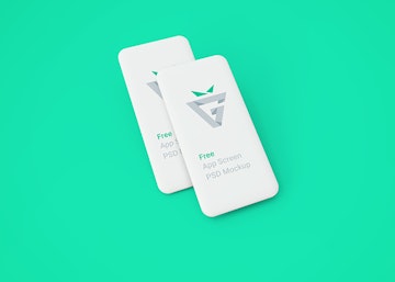 White Blank Mobile Screens Mockup