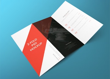 Z Fold Brochure Free PSD Mockup